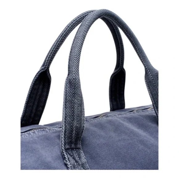 NWT JOHNNIE-O Classic Canvas Duffel Bag Washed Indigo Travel Weekend Carry On - Picture 3 of 9